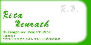 rita menrath business card